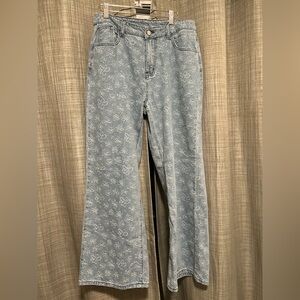 Baevely Blue Flare Wide Leg Jeans